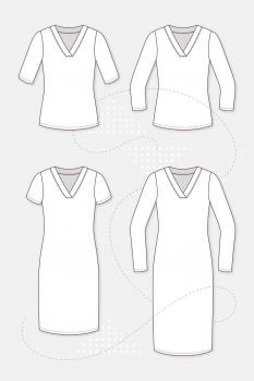 Schnittmuster Grace Damenshirt & Kleid by pattydoo